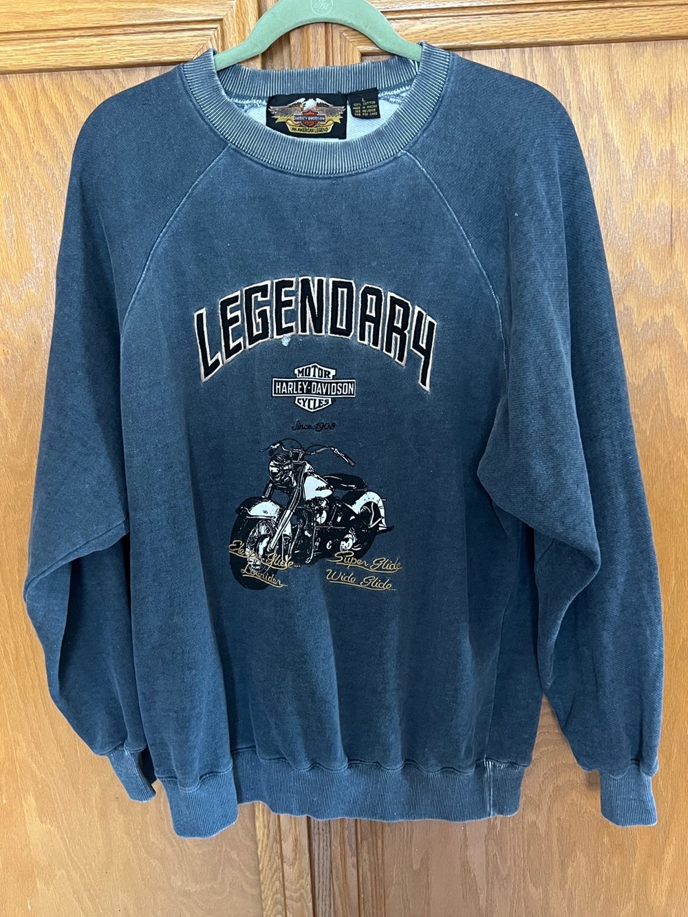 Vtg Harley Davidson Legendary Motorcycles  Crewneck Distressed Sweatshirt  90s